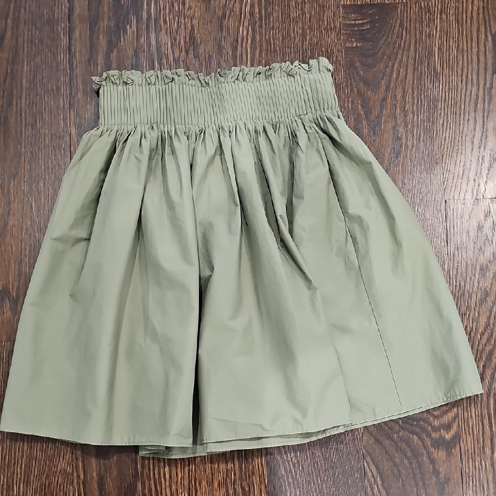 Zara Olive Smocked Skirt